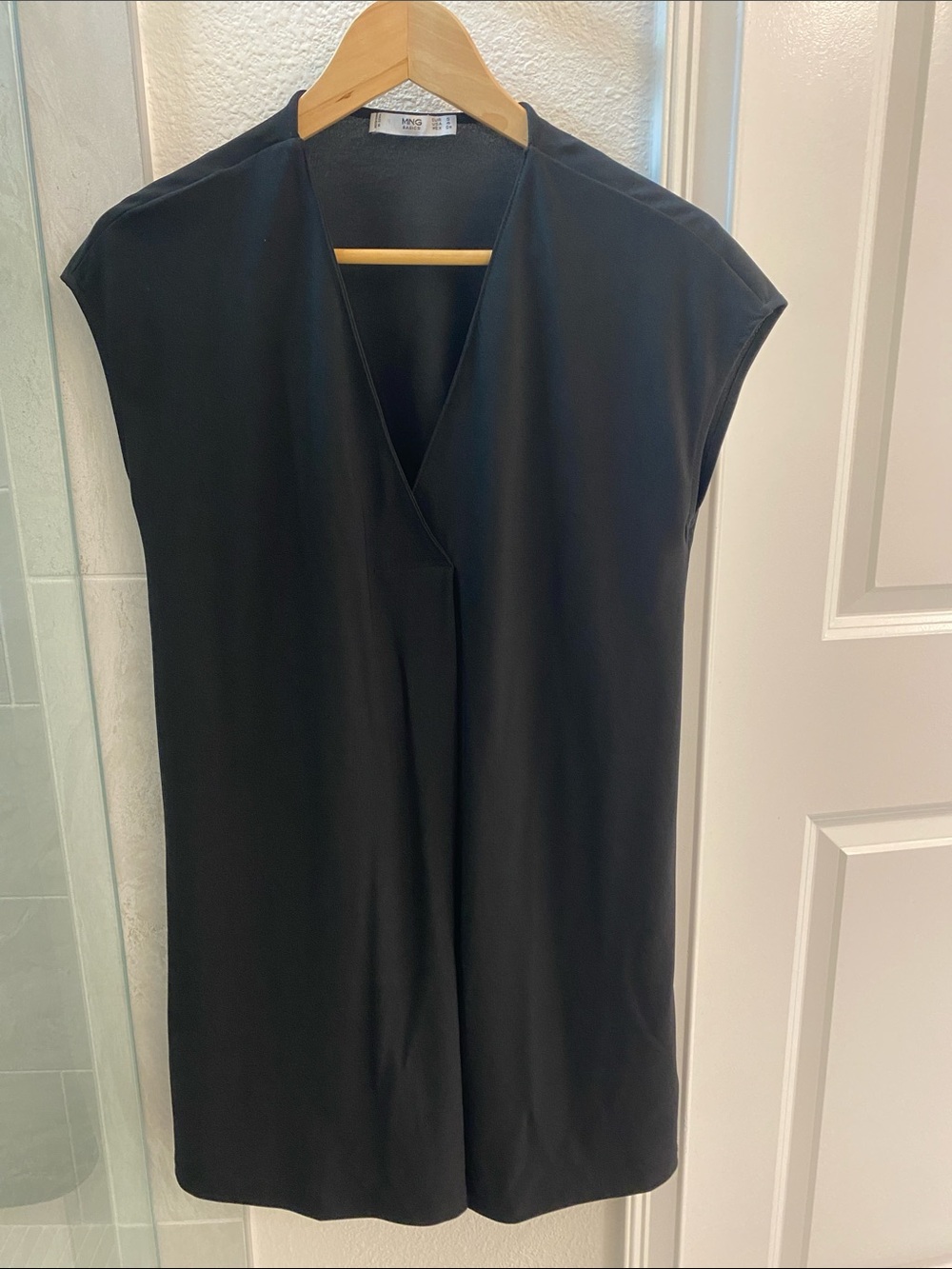 Mango Black V-Neck Mini Dress